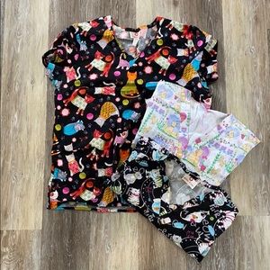 Large Scrub Top Bundle for Cat Lovers